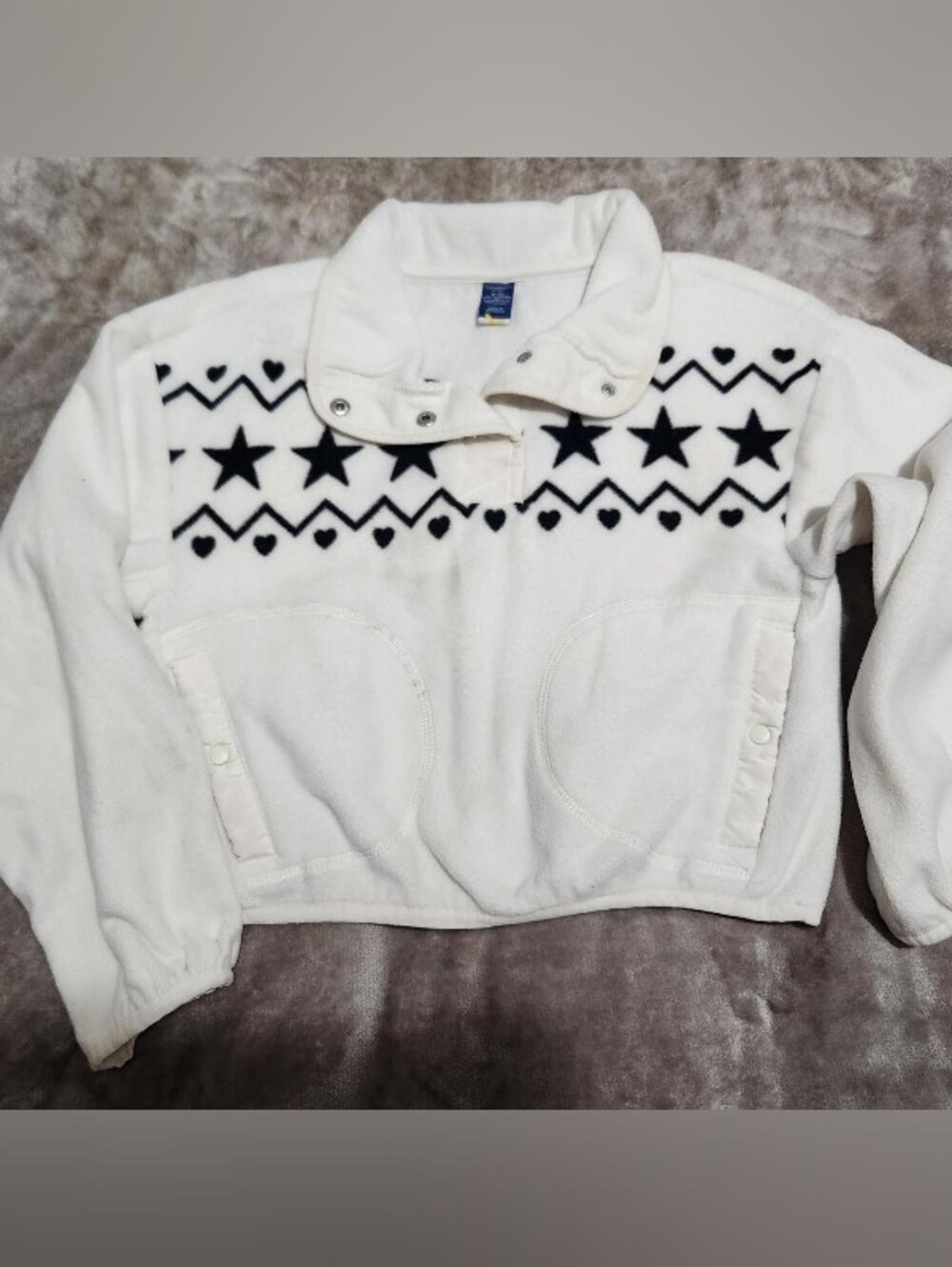 White with Black Star Pattern Kids
